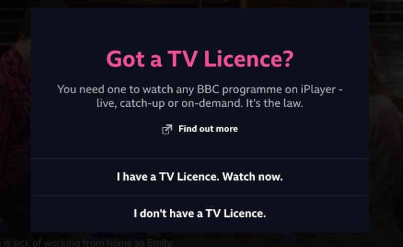 Licencia de TV BBC iPlayer