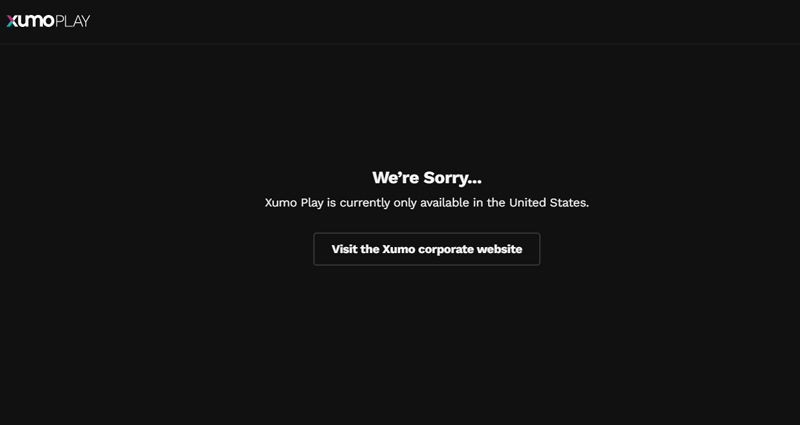 XUMO Unavailable in your region