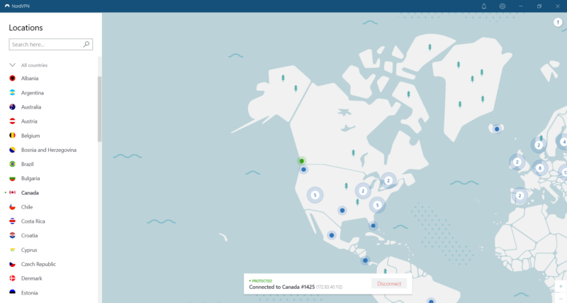 Connect NordVPN To Canada