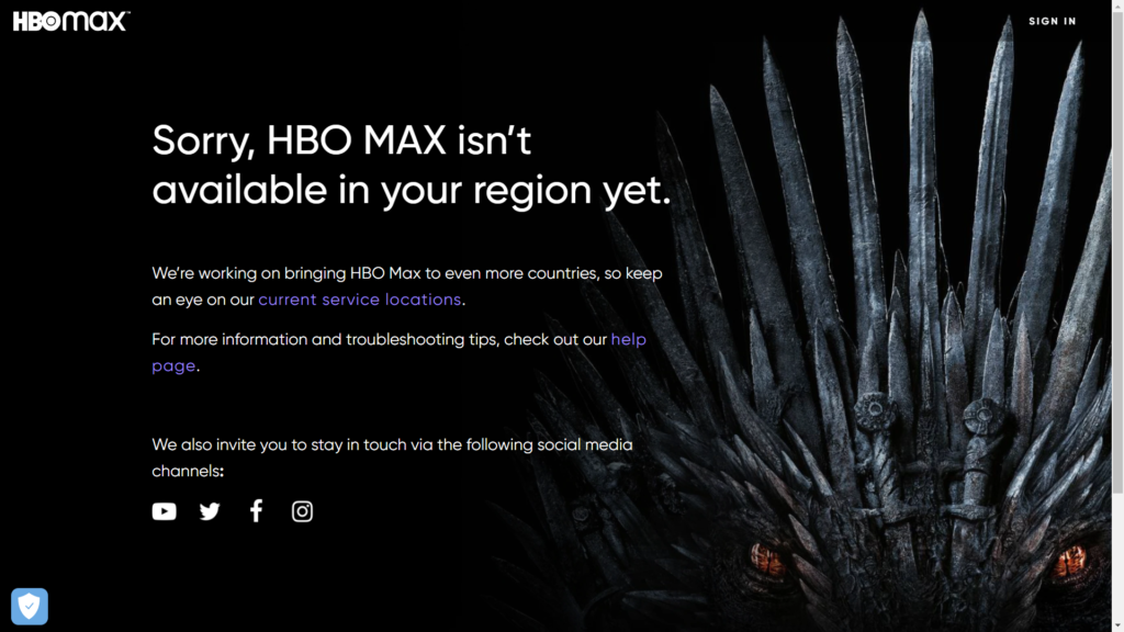HBO Max Is Not Available In Your Region