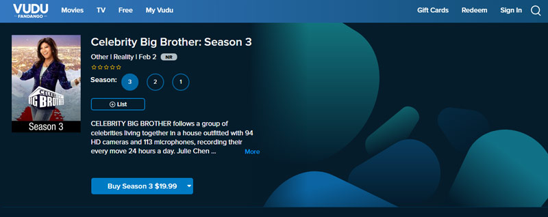 Watch Celebrity Big Brother: Season 3