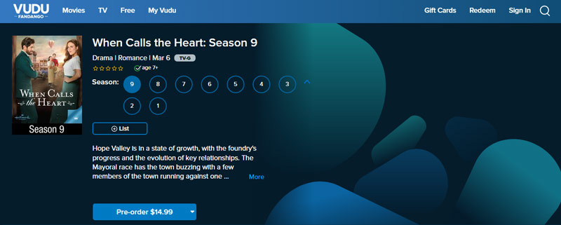 Watch When Calls the Heart: Season 9