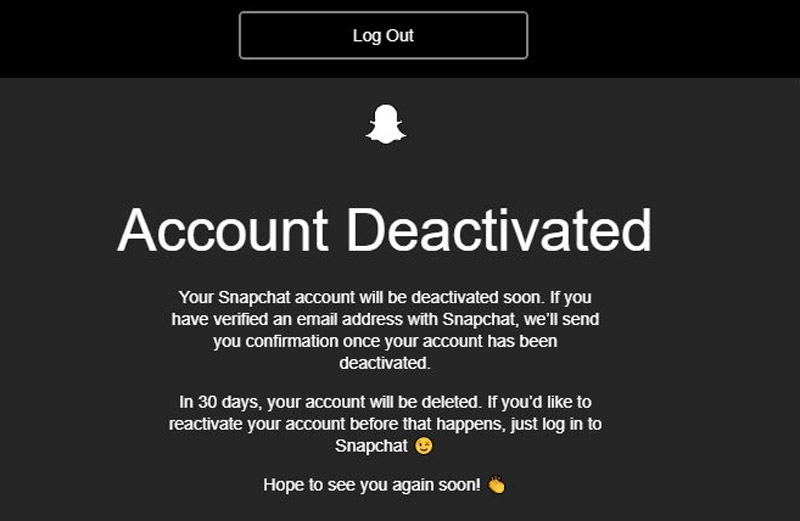Snapchat deactivate account