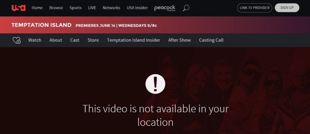 USA Network Error